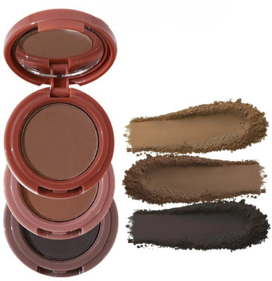 YAWI 3 In 1 Black and Brown Eyebrow Powder Palette 4.5 g(Multicolour)