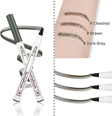 AFARAXIA 4 head Fork Liquid Eyebrow Pen Waterproof Tattoo Eye Brow Pencil 1 ml(grey)