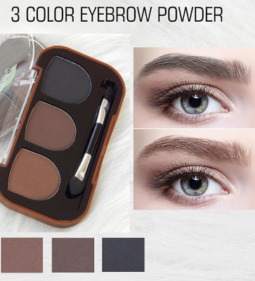 AFARAXIA 3 Colors Eyebrow Pallet with Brush 20 g(muliti colour)