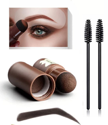 KAIASHA Eyebrow Stamp Kit with Stencil and Eyebrow Brush 10 g(BLACK)