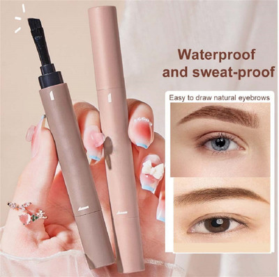 GFSU - GO FOR SOMETHING UNIQUE Eyebrow Cream Pen Makeup Waterproof Lasting Not Smudge Eyeliner Brown With Brush 1.8 g(Brown)