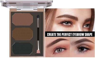 HUZURLU 3 In 1 Black and Brown Eyebrow Powder Palette 01 9 g(MULTI COLOR)