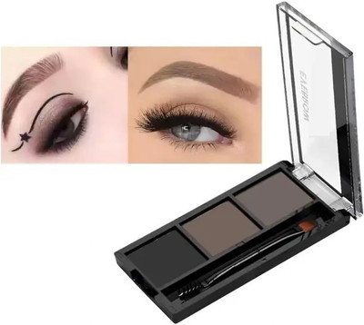 GABBU 3 Shades Eyebrow Palette Waterproof Eyebrow Filler with Brush 7.2 g(MultiColor)