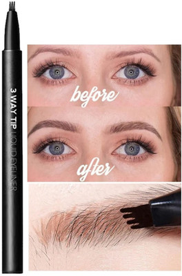 MYEONG 3 Way Tip Multi Use Balck Eyebrow Pen(Balck)