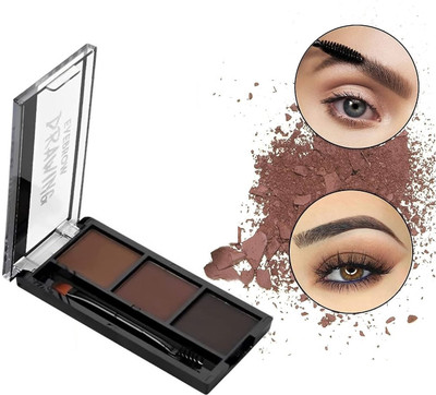 SEUNG Eyebrow Drawing Palette 3 Shades With 1 Brush,Eyebrow Palette Ultimate Brow Kit 7.2 g(MULTI COLOR)