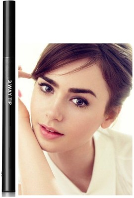 ADJD 3 Way Tip Liquid Eyeliner Waterproof Multi Purpose Liner Pen(BLACK)