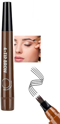 Emijun Waterproof Microblading Eyebrow Pen with 4 Split Head - Natural Looking Brows 2.5 g(BROWN)