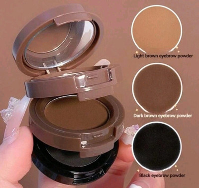 HUZURLU 3 color eyebrow powder palette, waterproof and long-lasting eyebrow makeup 4.5 g(MULTICOLOR)