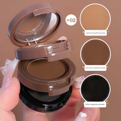 GULGLOW99 3 Color Platte Three-Layer Eyebrow Powder 3In1 All-In-One Platte Hairline Powder 4.5 g(MULTICOLRS)