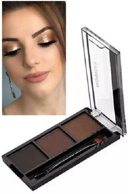 Jiwoo Eyebrow Powder Cake with brush Brow Palette Waterproof 3 IN 1 7.6 g(BLACK & DARK BROWN)