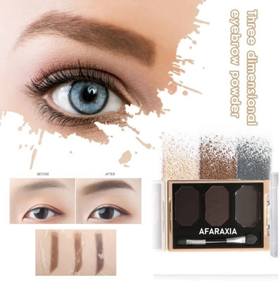 AFARAXIA 3 in 1 Eyebrow Powder Cake with Eyebrow Brush 9 g(MULTICOLOR)