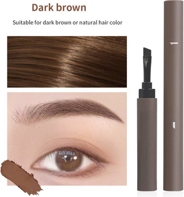 YAWI eyebrow brushes with eyebrow enhancer cream 1.8 g(Dark brown)