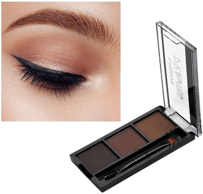 Herrlich Professional best Eyebrow Drawing 3 Colors Eyebrow Pallet with Brush 7.2 g(MULTI COLOR)