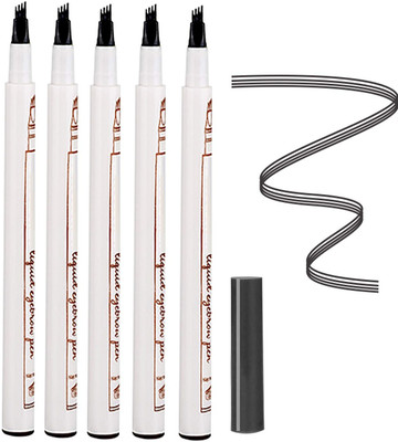ADJD Tattoo Eyebrow Pen Four Tips Long-Lasting Waterproof Brow Gel And Tint Dye Cream 5 ml(GREY)