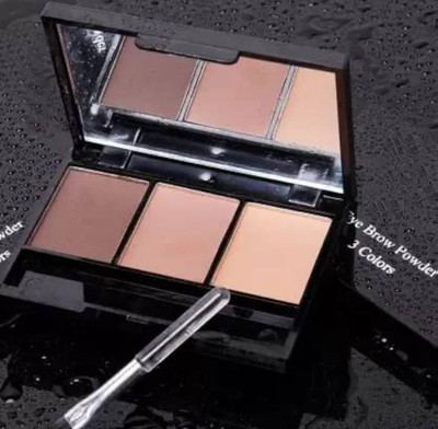 winry 3 Colors Eyebrow Powder Palette Natural Eyebrow Enhancers With Brush 20 g(MULTICOLOUR)
