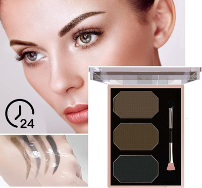 Latixmat Eyebrow Powder Cake with brush Brow Palette Eyebrow Enhancer Waterproof 7.2 g(MULTICOLOR)