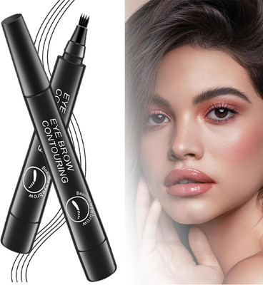 EVERERIN Eyebrow Pen with a 4 Micro-Fork Tip Creates Flawless Natural Looking Brows 5 g(black)