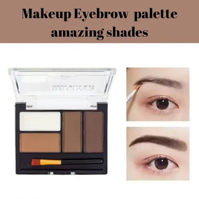 EVERERIN 4 In 1 Black and Brown Eyebrow Powder Palette and With Brush palaette 8 g(MULTI COLOR)