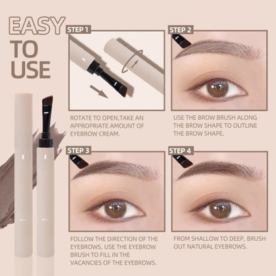 Emijun Eye Brow Dye Gel Eyebrow Cream With Brush Lasting Long 1.8 g(light brown)