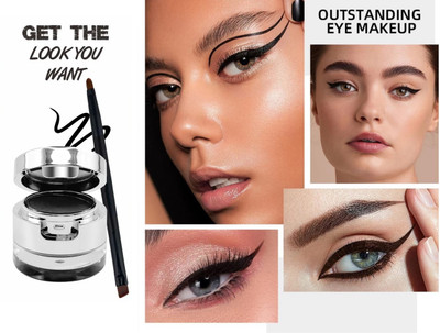 GABBU 2-in-1 Gel Kajal Eyeliner Cake-24-Hour Long-Lasting.. 7 g(black)