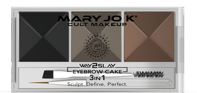 MARY JO K EYE BROW LINER CAKE 3 IN 1 10 g(BlacK, Brown)