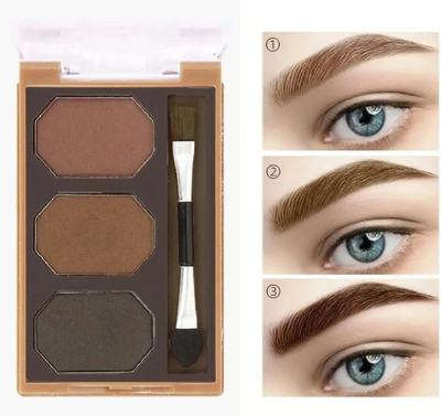 GABBU 3 Color Eyebrow Powder Cake Palette With 1 Brush 10 g(multicolor)
