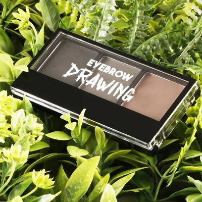 BLUEMERMAID 3 In 1 Black and Brown Eyebrow Powder Palette 7.2 g(MULTI COLOR)