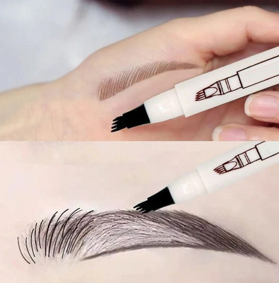 MYEONG 4 Tip Brow Pen Magical Black Precise Waterproof Brow Pen 1 g(Black)