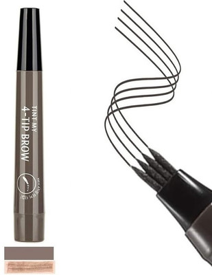 nn Waterproof Eyebrow Pen, Microblading Eyebrow Pencil With 4 Split Head 2.5 g(Grey brown)