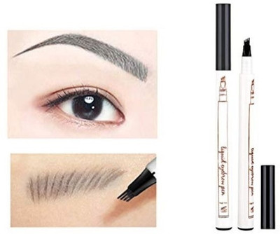 GABBU Eyebrow Tattoo Pen 4D Microblading Eyebrow Pencil Waterproof Fork Tip Brow black 1 ml(grey)