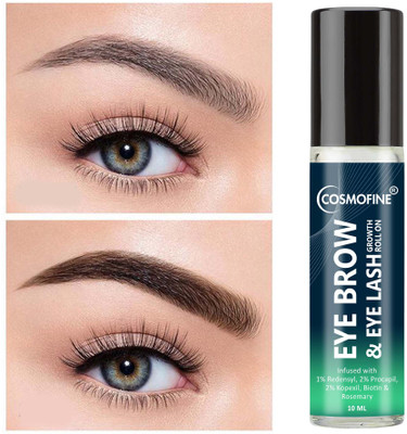 cosmofine Eyebrow and Eyelash Growth Serum Roll On, Improves Density of EyeBrow & EyeLash 10 ml(Transparent)