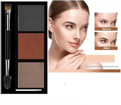 Yuency 3 Shades Eyebrow Drawing Enhancer Palette 7.2 g(Multicolor)
