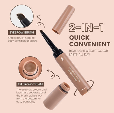 THTC 2in1 Sculupting Double-Ended Eyebrow Cream And Brush 1.8 g(Brown)
