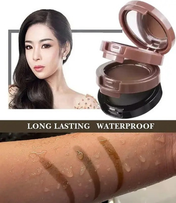THTC 3 in 1 Eyebrow Kit Brown, Dark brown, Black Eyebrow Powder Palette 5 g(Multicolor)