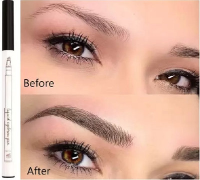 HUZURLU Eyebrow Pen Waterproof Tattoo Durable Eye Brow Pencil Smudge-proof 1.1 g(black)