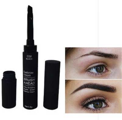 GABBU Eyebrow Cream Setting Dye Brows Pen Waterproof Lasting Makeup Brow Balm Natural 1.8 g(BLACK)