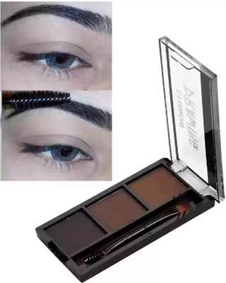 HUZURLU New 3 Shades Eyebrow Palette Waterproof Eyebrow Filler with Brush 6.8 g(MULTI COLOR)