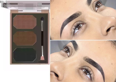 AFARAXIA 3 Color Eyebrow Powder Cake Palette With 1 Brush 7.2 g 7.2 g(MULTI COLOR)