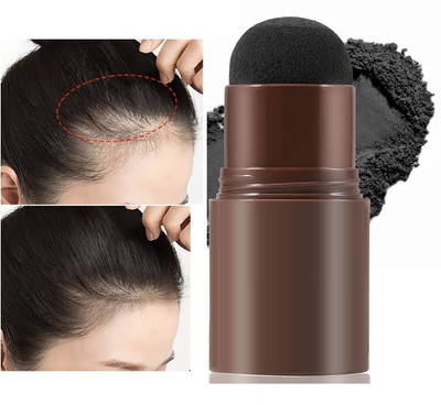 MYEONG Long Lasting Instant Hair Color Eyebrow Stamp + 3 Stencil 10 g(Black)