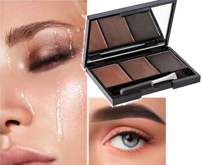 Wiffy best multicolor 3 Color Eyebrow Powder Cake Palette With 1 Brush 10 g(MULTICOLOR)