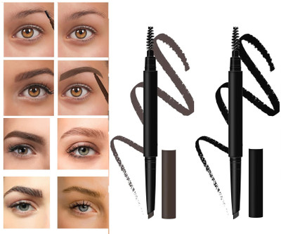 YAWI New Water proof & Long lasting Brow Stylist Shape Pencil Combo 0.8 g(Brown, Black)