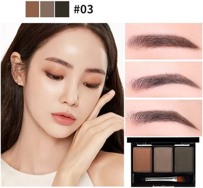 NADJA Professional 3 In 1 Black and Brown Eyebrow Powder Palette 7.2 g (MULTI COLOR) 7.2 g(MULTI COLOR)