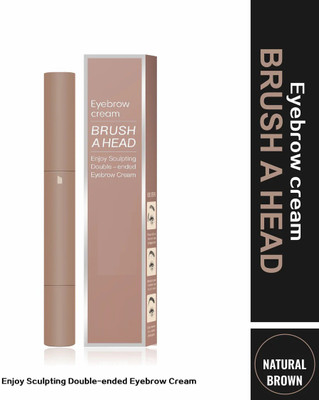 WOONGMI Eyebrow Brush Head Double-Ended Eyebrow Cream 1.8 g(Brown)