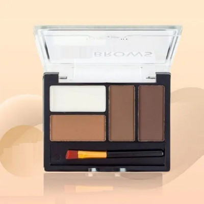 EVERERIN 4 In 1 eyebrow powder cakemake up with brush Cake Makeup Waterproof Eyebrow 8 g(MULTI COLOR)