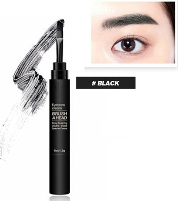 AFARAXIA Waterproof Eyebrow Cream Pen with Brush Lasting Not Smudge 1.8 g(Black)