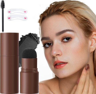 Vyomiris One Step Brow Powder Stamp Makeup with Brush 1 g(BLACK)