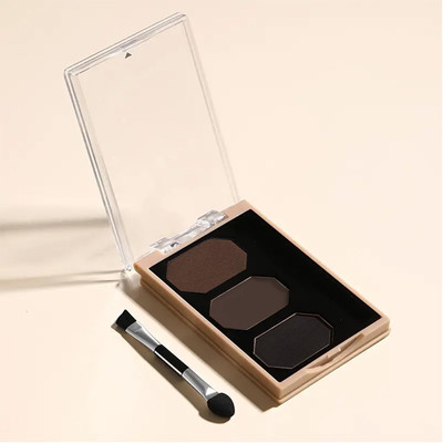 MYEONG 3 In 1 Eyebrow Powder Palette with Brush 9 g(Multicolor)