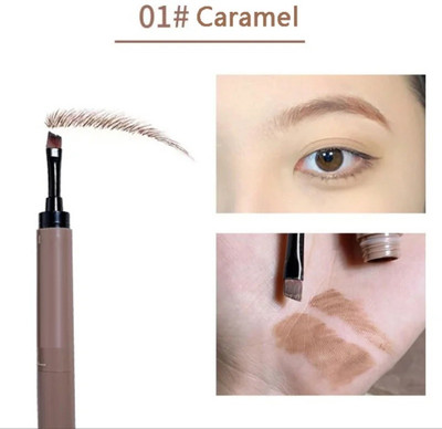 HUZURLU Double-Ended Eyebrow Cream Brush - Precision for Perfect Brows-06 1.8 g(DARK BROWN)