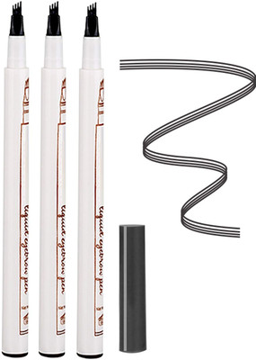 ADJD Combo Eyebrow Pencil Waterproof Grey Tattoo Eye Brow Pen Smudge-proof 3 ml(GREY)