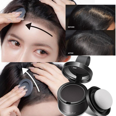 MYEONG Hairline Powder - Instant Coverage For Bald Spots & Roots - Black(4.5 g)